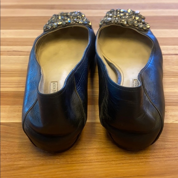 Vera Wang “Lavender” Ballet Flats, Black with Gemstones, 9 - Picture 3 of 5